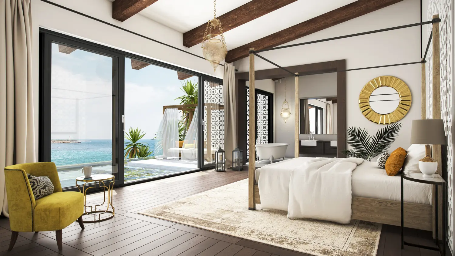 Blick auf das Schlafzimmer von MS-Lehmann